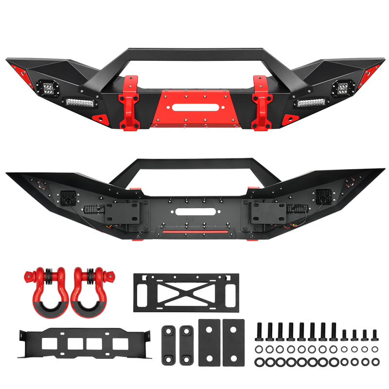 Bolt-on installation, directly replace the factory front gladiator front bumper or wrangler front bumper