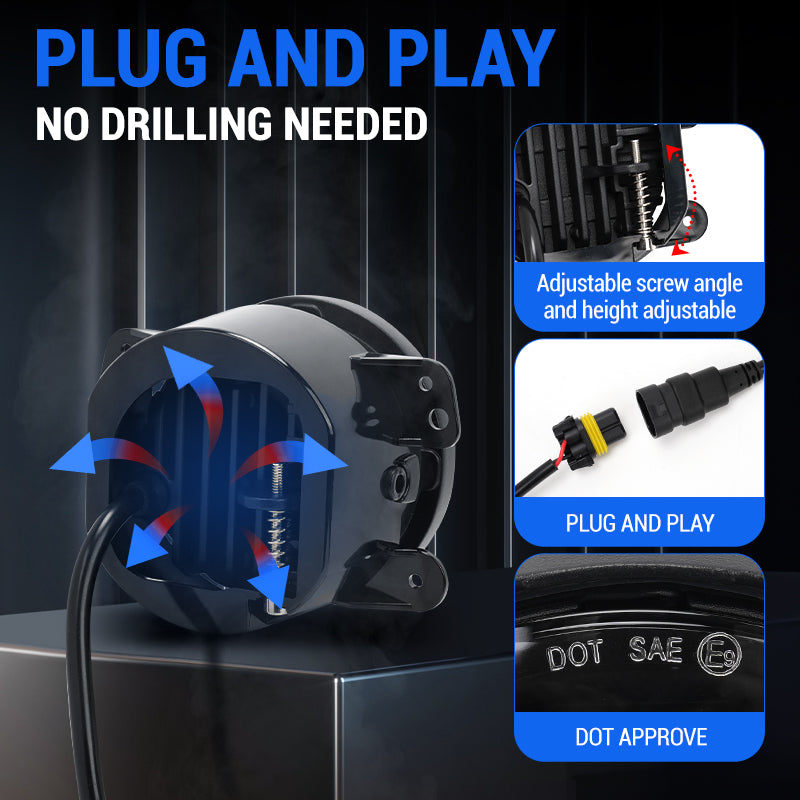 4 Inch 30W Dual Color Cree LED Fog Lights for Jeep Wrangler — Bright, Durable, and Weather-Resistant