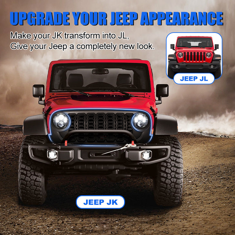 Jeep Wrangler JK JKU 2007-2018 Front Grille Mars W/LED Off-Road Lights Jeep Wrangler JK JKU 2007-2018 Front Grille Mars W/LED Off-Road Lights