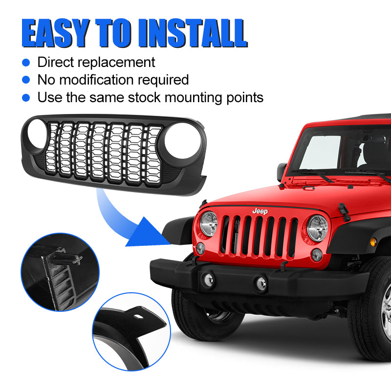 JL Style Grill for JK Wrangler | JK to JL Conversion Kit