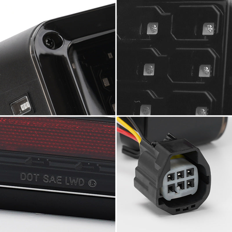 Detail of the classic LED taillights for the Jeep Wrangler JK JKU