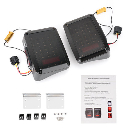 One pair of Classic LED Tail Lights For Jeep Wrangler JK JKU