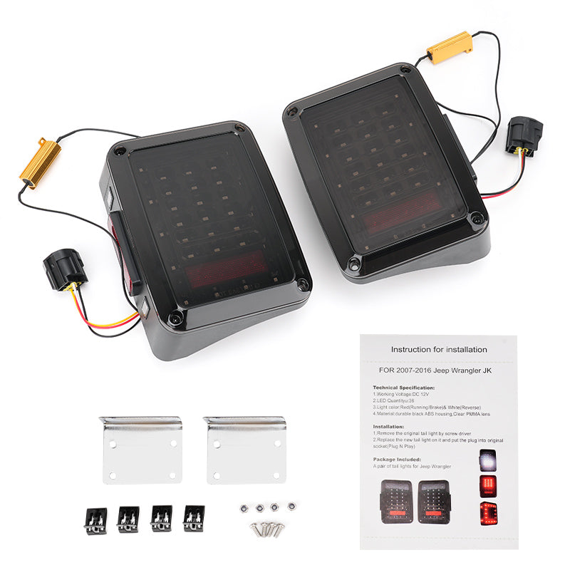 One pair of Classic LED Tail Lights For Jeep Wrangler JK JKU