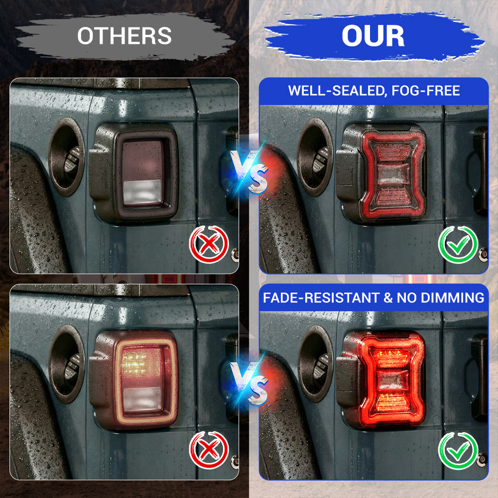 LED Tail Lights For Jeep Wrangler JL JLU Lighting modes