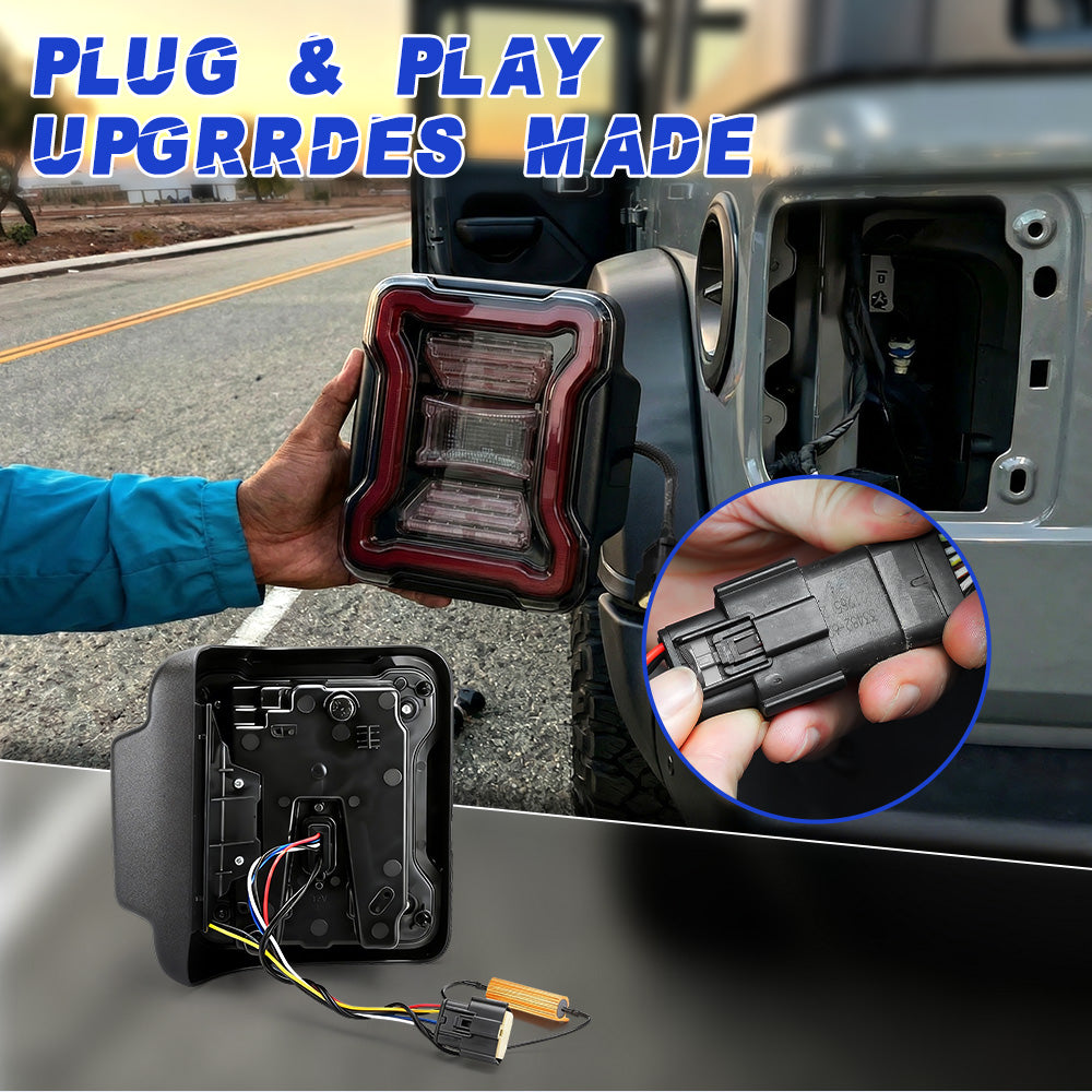LED Tail Lights For Jeep Wrangler JL JLU Lighting modes