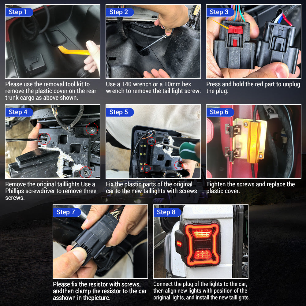 LED Tail Lights For Jeep Wrangler JL JLU Lighting modes