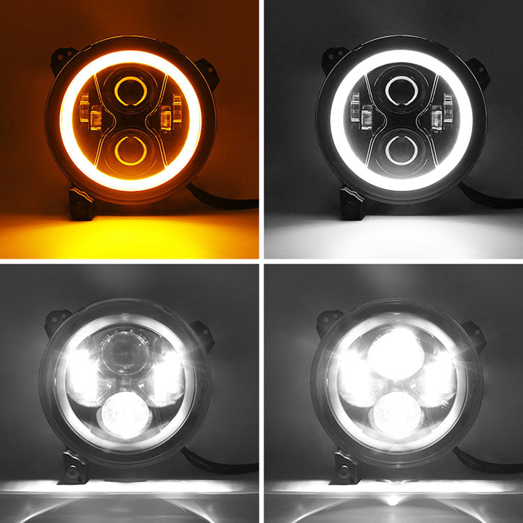 Z-offroad 9-LED Headlight & Fog Light Combo With Halo DRL For Jeep Wrangler JL & Gladiator (2018-2024)