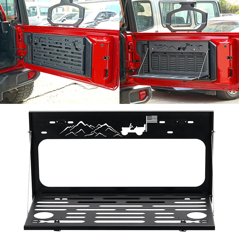 Stainless Steel Rear Foldable Tailgate Table for Jeep Wrangler