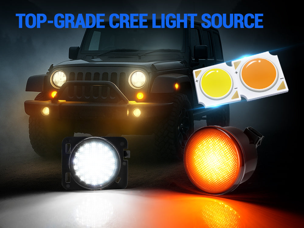 Jeep JK Grille and Fender Lights with DRL and sequential turn signal