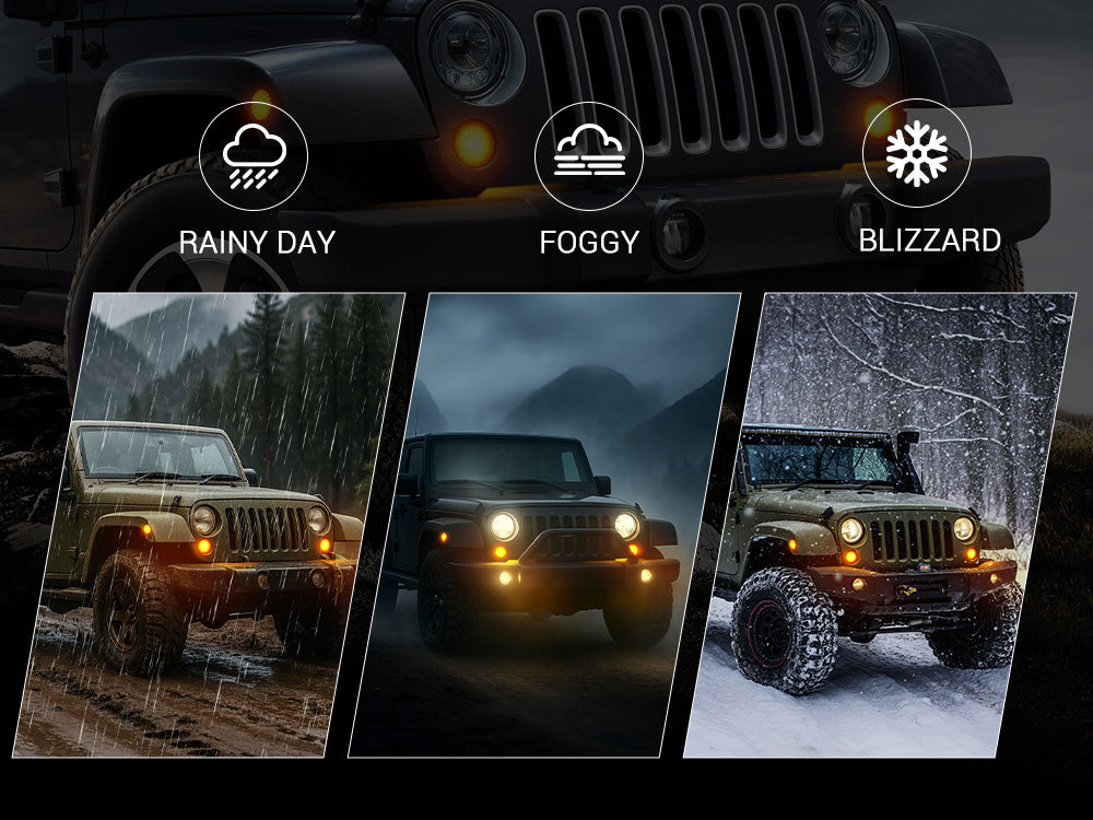 Jeep JK Grille and Fender Lights with DRL and sequential turn signal