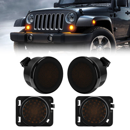 Jeep JK grille and fender lights with DRL and sequential turn signal upgrade