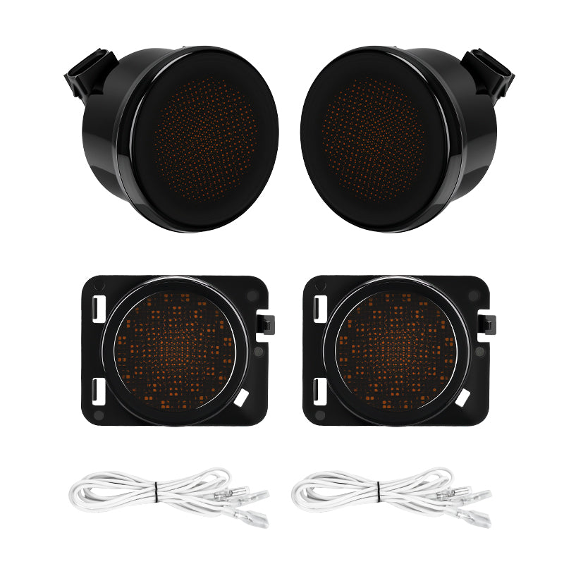 Durable Jeep JK Grille and Fender Lights with flowing turn indicators