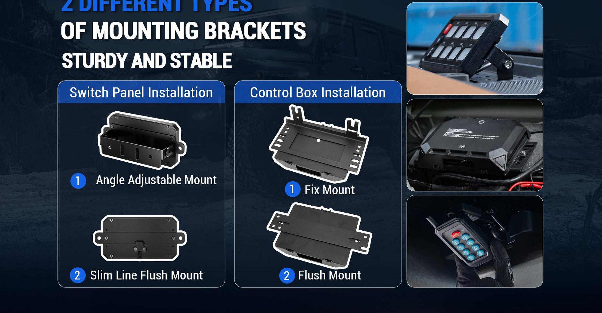 4 Control Modes Universal 8 Gang RGB Switch Panel for Off-Road & Jeep desktop banner