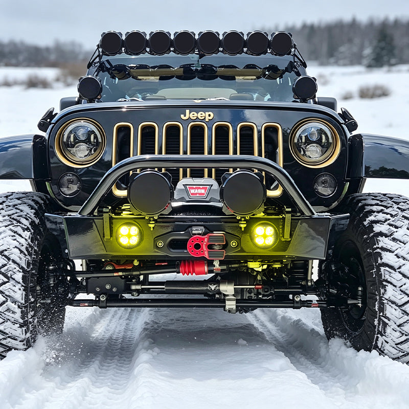 LED Fog Lights with Amber Lens for 2007-2018 Jeep Wrangler JK