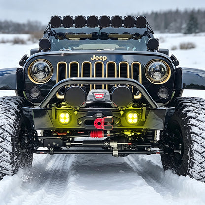 LED Fog Lights with Amber Lens for 2007-2018 Jeep Wrangler JK