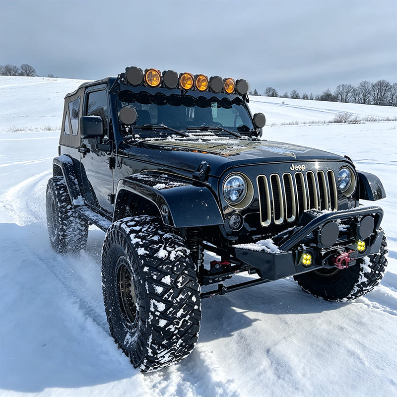 LED Fog Lights with Amber Lens for 2007-2018 Jeep Wrangler JK