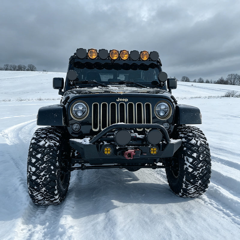 LED Fog Lights with Amber Lens for 2007-2018 Jeep Wrangler JK