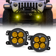 Jeep Wrangler JL amber LED fog lights for Gladiator JT with 3500K wide beam