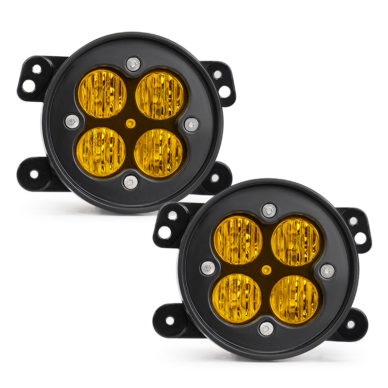 Pair of amber LED fog lights for Jeep Wrangler JL and Gladiator JT