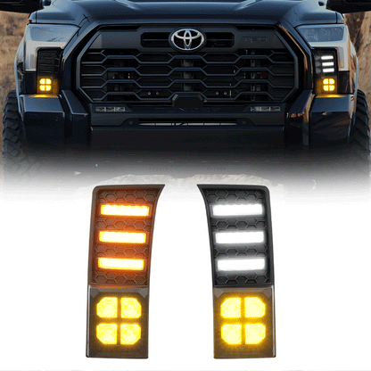fog lights with drl and sequential turn signals for toyota tundra 2024
