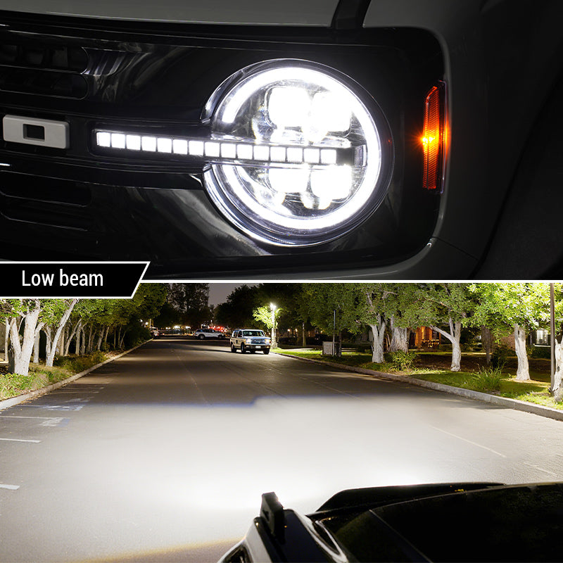 Ford Bronco Headlights with Dual Color | DOT & SAE Approved