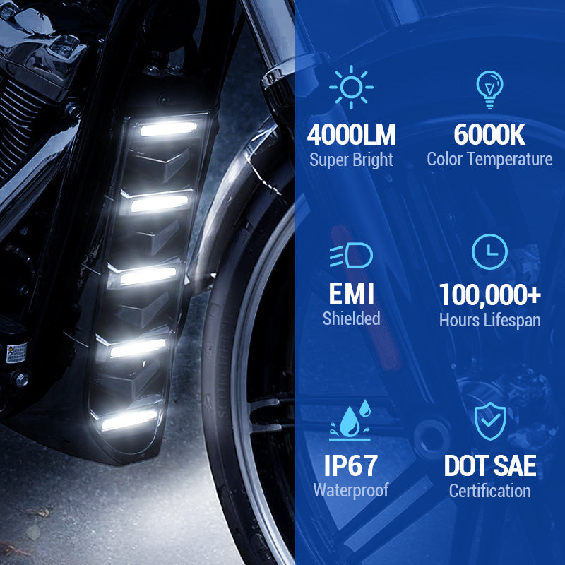 Harley Chin Spoiler Radiator Guard with LED Lighting for cooling and style 2018-2022