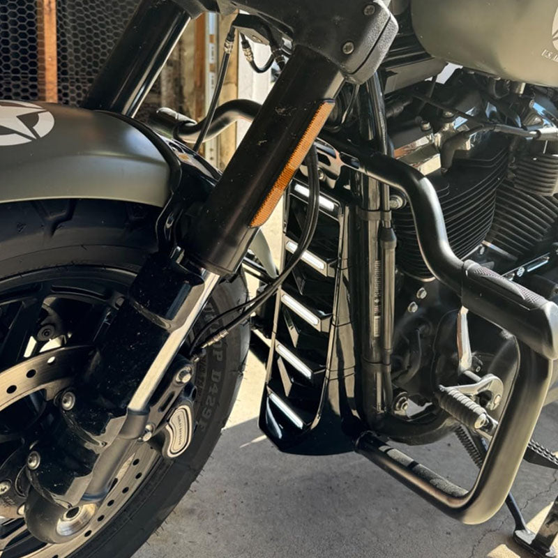 Harley Chin Spoiler Radiator Guard with LED Lighting for cooling and style 2018-2022