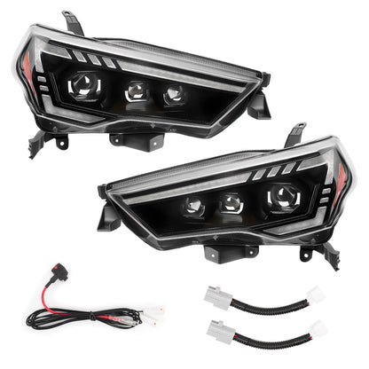Full LED Headlights Projector with Amber Sequential Turn Signal for 2014-2024 Toyota 4Runner