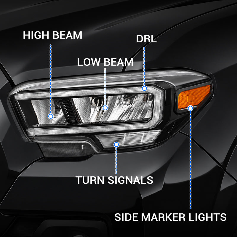 LED Reflector Headlights for 2016–2023 Toyota Tacoma