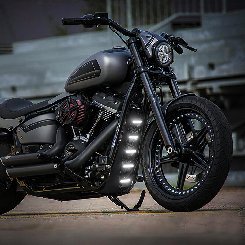 Premium Integrated Kit with LED lighting for Harley Chin Spoiler / Radiator Guard – 2018‑2022 Softail