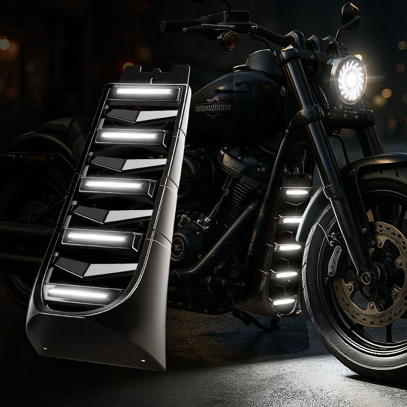 Premium Integrated Kit with LED lighting for Harley Chin Spoiler / Radiator Guard – 2018‑2022 Softail