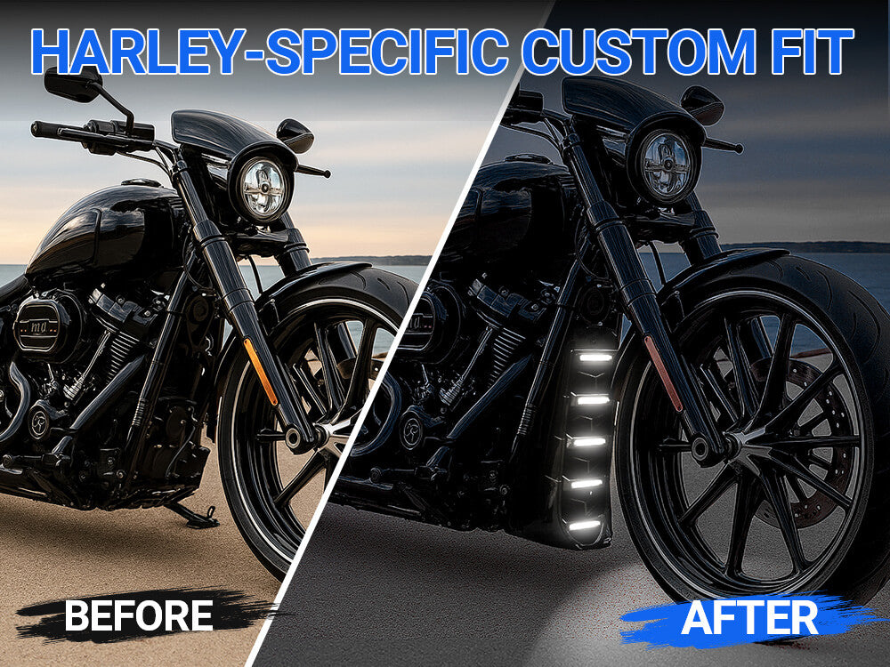 Premium Integrated Kit with LED lighting for Harley Chin Spoiler / Radiator Guard – 2018‑2022 Softail