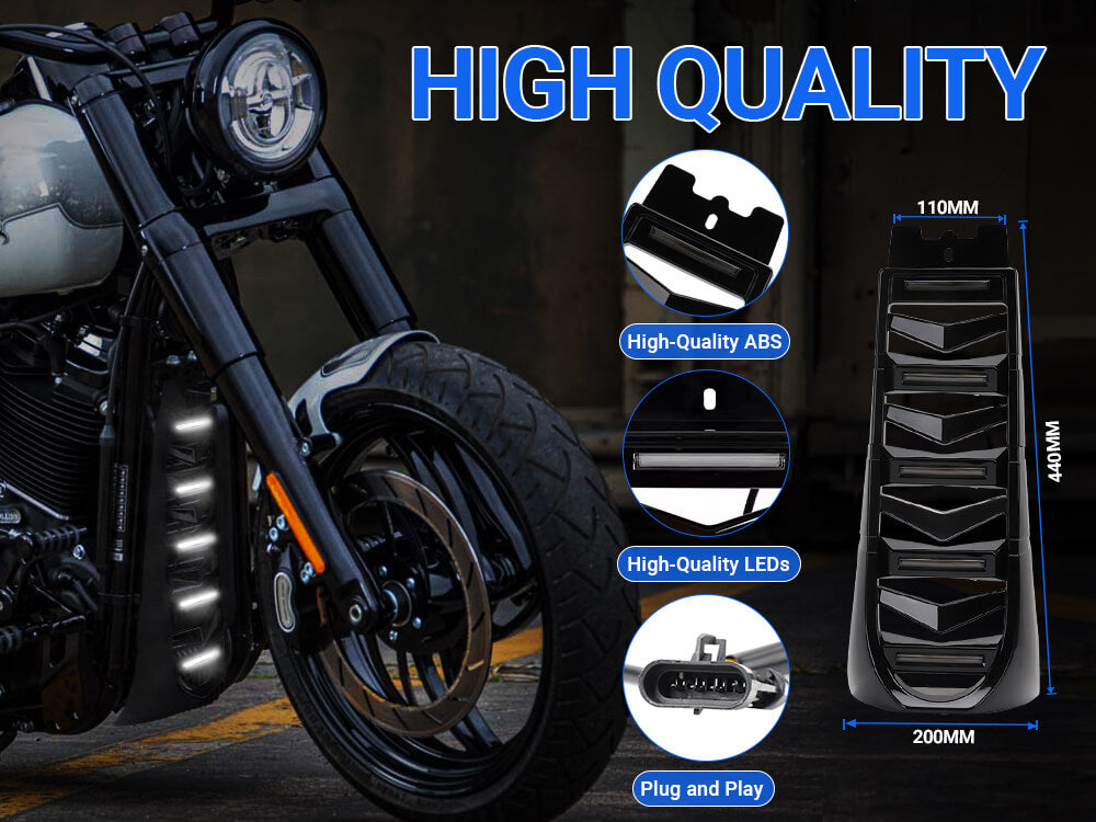 Premium Integrated Kit with LED lighting for Harley Chin Spoiler / Radiator Guard – 2018‑2022 Softail
