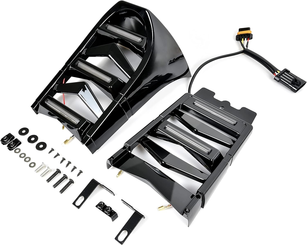 Premium Integrated Kit with LED lighting for Harley Chin Spoiler / Radiator Guard – 2018‑2022 Softail