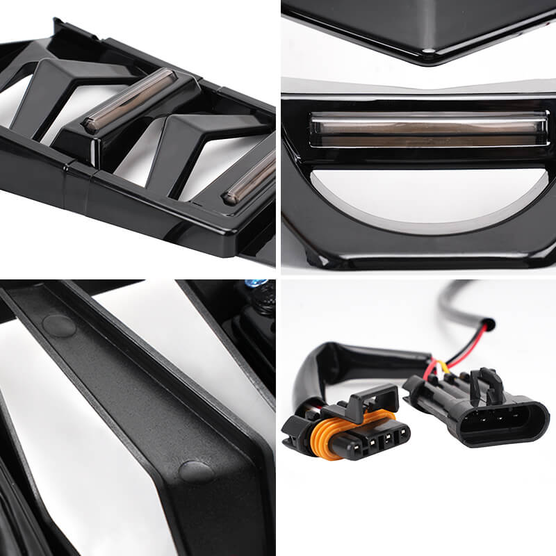 Premium Integrated Kit with LED lighting for Harley Chin Spoiler / Radiator Guard – 2018‑2022 Softail