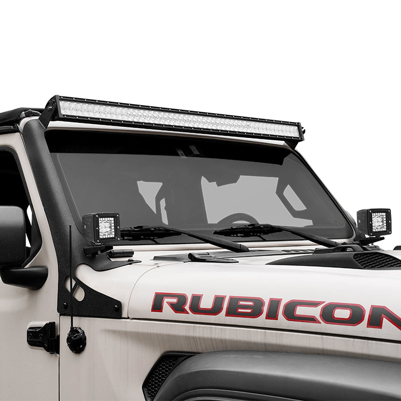 Jeep Wrangler JL 52 Inch RGB Light Bar + 2 Work Lights kit