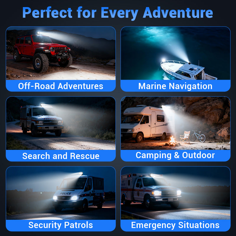 Wireless 50W Remote Control Spotlight for Truck with 360° Rotation