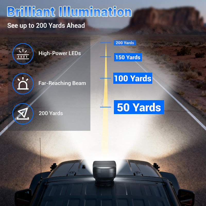 Wireless 50W Remote Control Spotlight for Truck with 360° Rotation