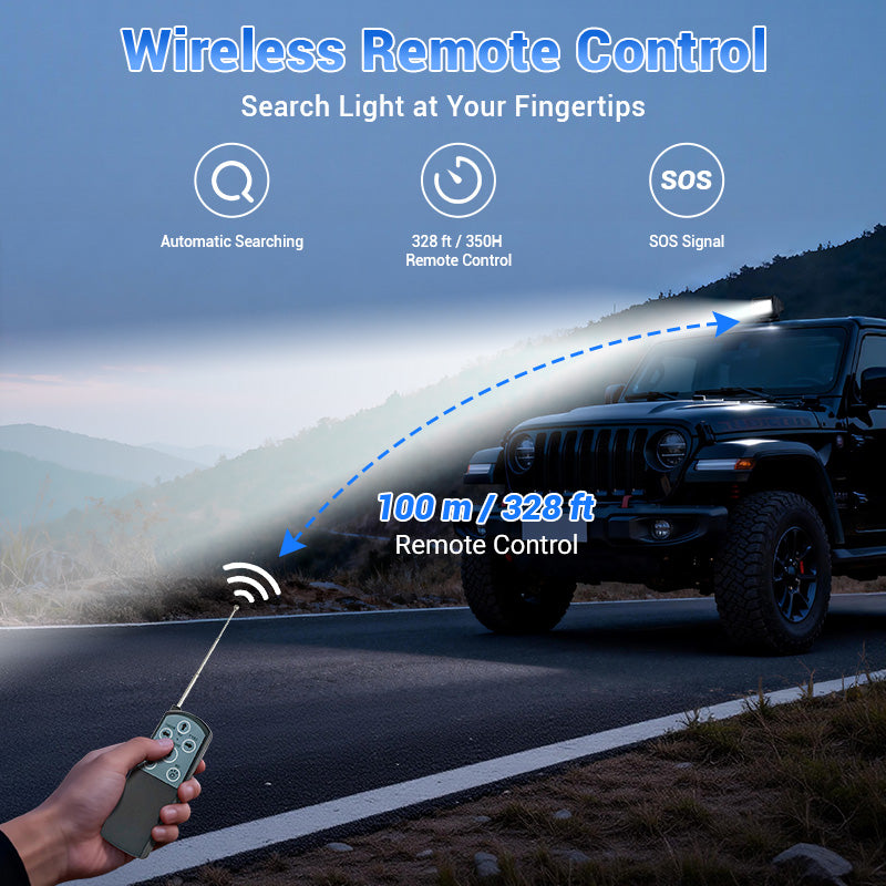 Wireless 50W Remote Control Spotlight for Truck with 360° Rotation