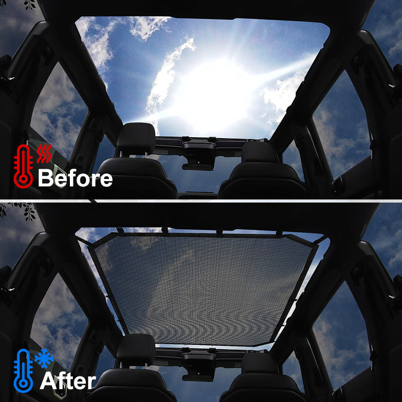 Black Mesh Sun Shade Top for 2021-2025 Bronco 4-Door Accessories