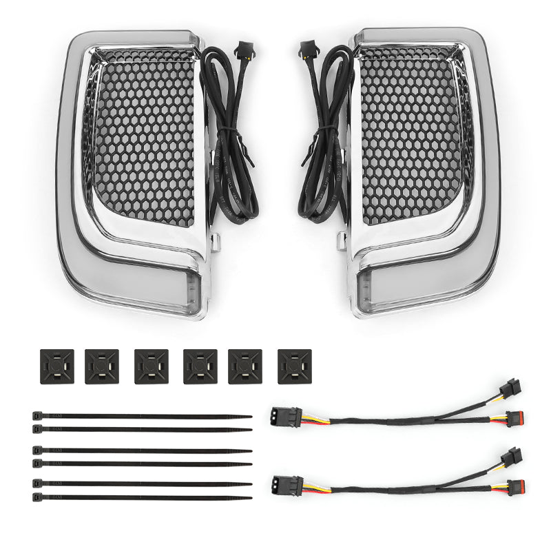 Combo de luces de parrillas inferiores de carenado y señal de giro LED de doble contacto 1157 de 2" 