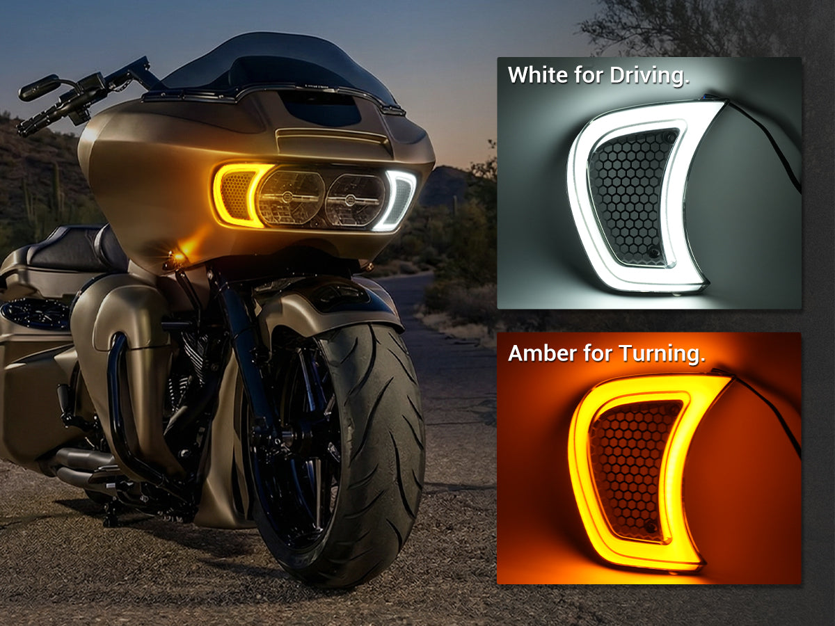 Harley Road Glide Vent Lights with DRL and Turn Signals