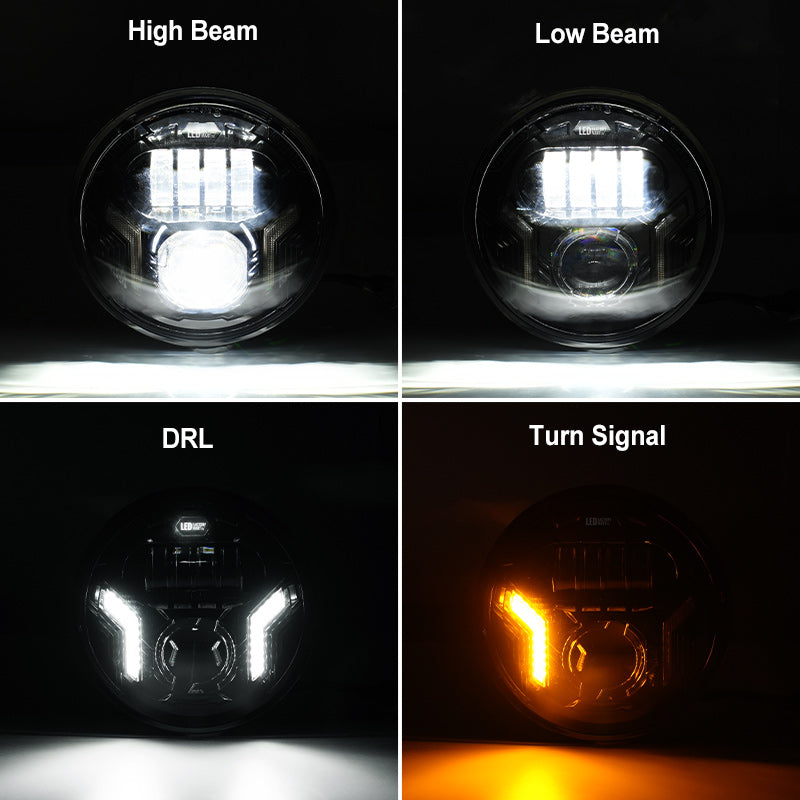The four light functions of Harley headlights
