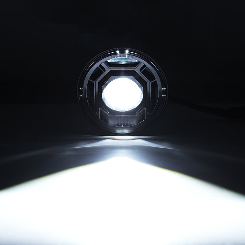 Harley fog lights with the lights on