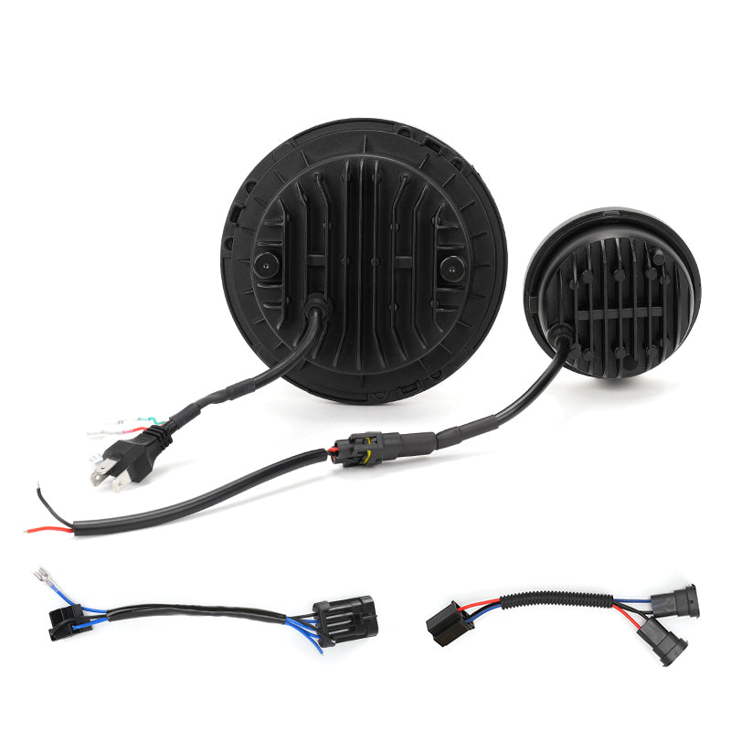 Backside of Harley headlight and fog light combo