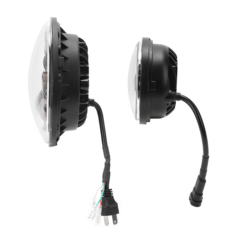 Side of Harley headlight and fog light combo