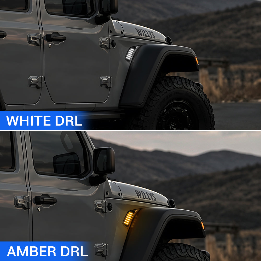 RGB LED Fender Vent Lights for Jeep Wrangler JL Jeep Gladiator JT 2018-2023