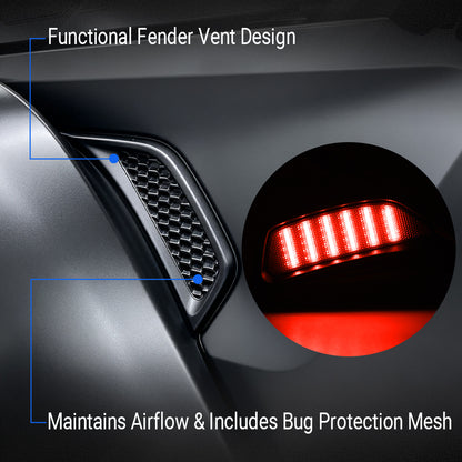 RGB LED Fender Vent Lights for Jeep Wrangler JL Jeep Gladiator JT 2018-2023