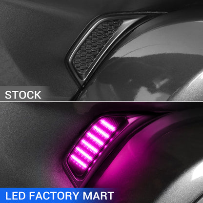 RGB LED Fender Vent Lights for Jeep Wrangler JL Jeep Gladiator JT 2018-2023