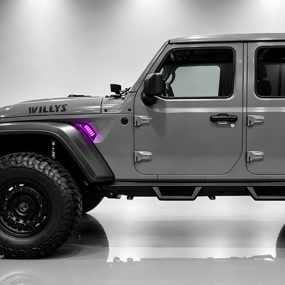 RGB LED Fender Vent Lights for Jeep Wrangler JL Jeep Gladiator JT 2018-2023